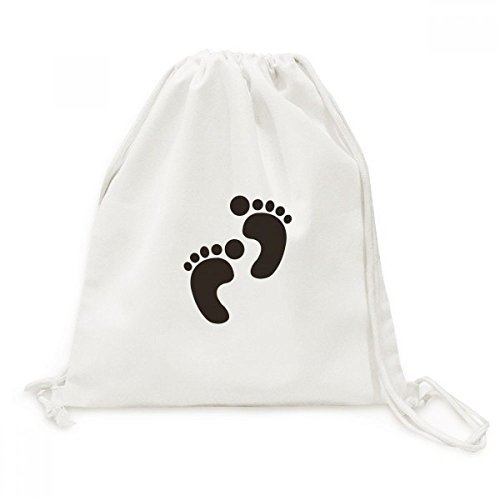 Sac à dos toile voyage avec cordon imprimé empreinte noire protection animaux