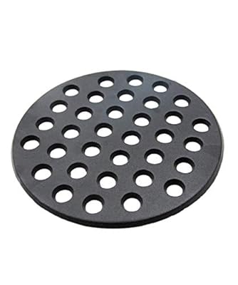 KAMaster Cast Iron Fire Grate for Big Green Egg 9" Charcoal Fire Grate Fit for Large BGE Grill Round Charcoal Grate Grid High Heat Plate BBQ Bottom Parts Replacement Accessories