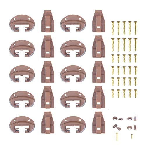 Drawer Guide Kit, 10 Pcs Drawer Repair Parts 1.89×2.2×1.46 Inch, Drawer Slides for kenlin Rite-Trak II Replacement Drawer Track Slide Kit Replacement 168 Track Guides (Brown)