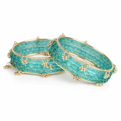 Image of Shining Diva Fashion 16 Pcs Trendy Stylish Glass & Kashmiri Ghungroo Bangles Set for Women & Girls | Traditional Festive Wedding Party Jewellery