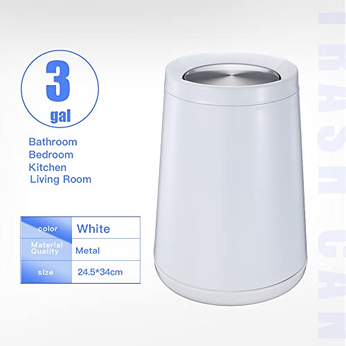 Caneca de basura blanca con tapa basculante 10 L miniatura 6