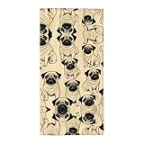 Mantenimiento sencillo: seguro para lavar a mano o a máquina en ciclo suave, este bonito paño de ducha con estampado de perro carlino no requiere planchado; secar al aire (sin blanqueador) para preservar la suavidad y la calidad.