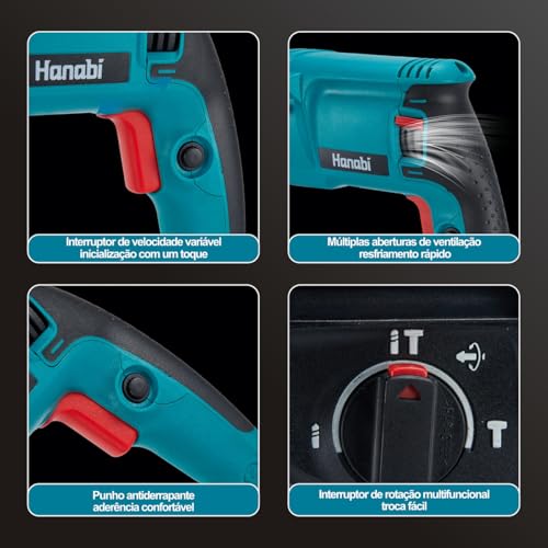 Martelete Perfurador Rompedor Professional Mandril 26mm 1300w SDs 220V