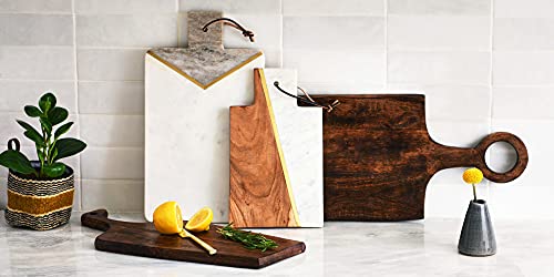Main + Mesa Square Mango Wood Cutting Board With Handle #TOP1