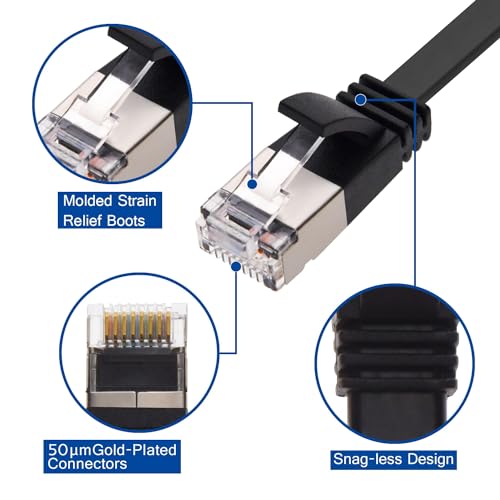 Cable Ethernet plano AEONS Cat 6 4 ft con RJ45 miniatura 6
