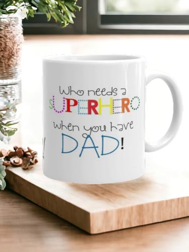 Image of Better Gift Flowers Superhero Dad Customized Coffee Mug, Round Shaped Multicolor Themed Coffee Mugs, Mug for Gifting, Gifting Items for Family, Friends & Closed Ones