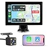 Hexinex Carplay Voiture avec Carplay sans Fil Android Auto,7 Pouces Ecran Tactile, avec Bluetooth/GPS/FM/AUX/Lien Miroir/Caméra de recul