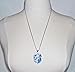 BLUE WILLOW PLATE NECKLACE Silver Plated Glass Pendant