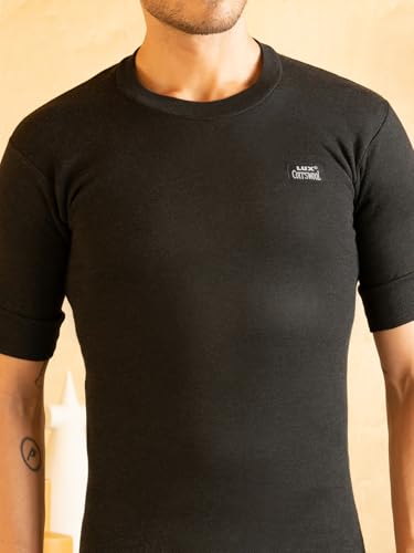 Image of Lux Cottswool Men's Pack of 2 Half Sleeves Round Neck Thermal Set