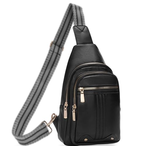 Image of GAEKEAO Sling Bag for Women Crossbody Bags Fanny Pack Vegan Leather Chest Bag Travel Shoulder Belt Purse Backpack Gifts