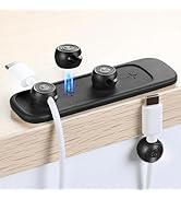 AGPTEK Magnetic Cable Holders 4 Clips Cable Management Wire Organizer Under Desk Self-Adhesive Co...