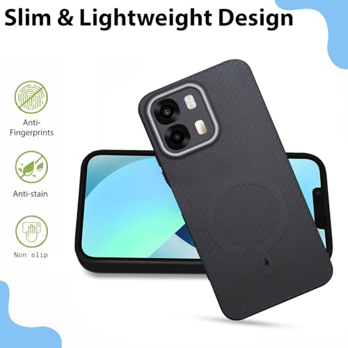 Image of LIRAMARK Rugged Carbon Fibre TPU Armor Silicone Back Cover Case for Oppo A6 Pro