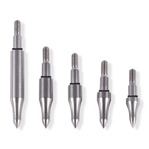 SHARROW 12pcs Tiro con L'Arco Punta di Freccia Punte da Tiro in Acciaio Inossidabile Punti di Campo Broadheads 75/100/125/150/200/250/300 Grains per Frecce di Carbonio (Argento, 100 Grains)