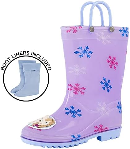 Disney Girls Frozen Kids Rain Boots with Soft Removable Liner Snow, 12 Little | Image 1
