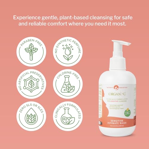 Organyc Feminine Wash for Maternity, Intimate Skin Care, Gentle Hygiene Essentials with Moisturizing Cottonseed Oil & Chamomile, Postpartum Essentials, 8.5 fl oz - Image 4