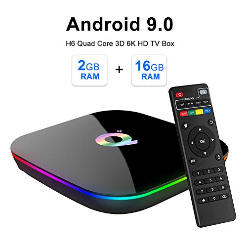 LZDseller01 Android 9.0 TV-Box, Set-Top 16G 32G 64G Smart Ethernet 3D 6K HD H6 Quad-Core-TV-Box, integriertes 2,4G Wi-Fi und Unterstützung von 10 / 100M Ethernet LAN - 115x115x20mm
