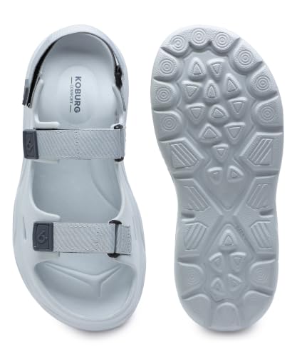 Image of KOBURG Alaska Sports Sandals for Men | Thick Sole Lightweight Casual Floaters | Non-Slip Outdoor Walking Sandals with Double Straps Extra Soft Slide | EVA Sole KS-284