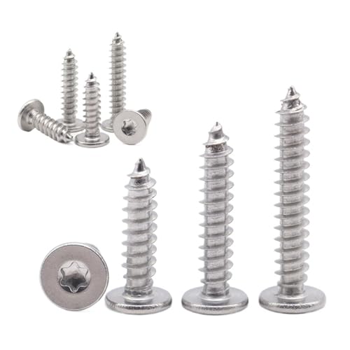 YCPIN(小さな店) M2 M2.3 M2.6 M3 M3.5 M4 M5 304 A2 ステンレス鋼 6ローブ 超極薄 フラットヘッド セキュリティ セルフタッピング木ネジ(M3x25mm(50pcs))