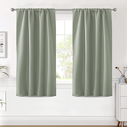 Image of H.VERSAILTEX Blackout Curtains Thermal Insulated Window Treatment Panels Room Darkening Blackout Drapes for Living Room Back Tab /Rod Pocket Bedroom Draperies (2 Panels, Light Sage, 42 x 54 Inch)