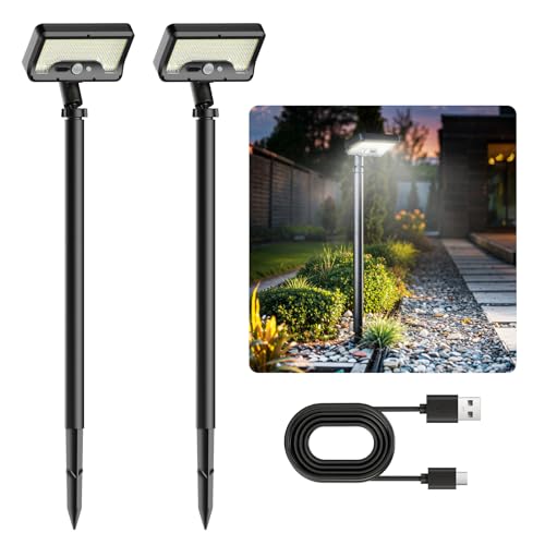 Tryme Solar Motion Lights Outdoor Waterproof 92 LEDs Bright Pathway Lights with Adjustable Angle...