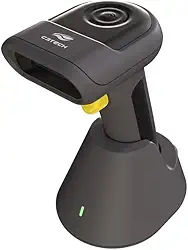 Leitor de codigo de barras C3Tech LB-W350BK 1D/2D sem fio 2.4GHz + Bluetooth, Tecnologia Cmos, acompanha suporte, Compatível com Windows, Android, Linux, MacOS