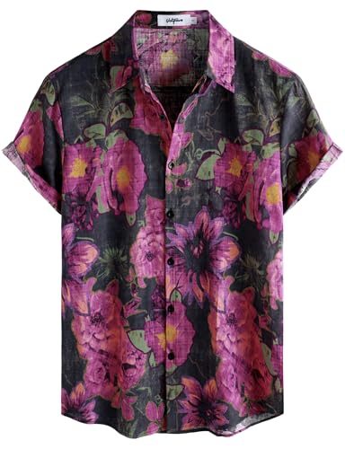 Image of VATPAVE Mens Casual Hawaiian Floral Shirts Short Sleeve Button Down Tropical Shirts Beach Summer Shirts
