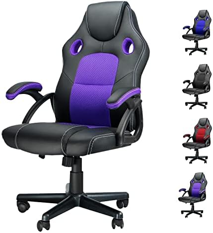 DualThunder Gaming Chairs, Home Office Desk Chairs Clearance, Comfortable Cheap Gaming Office Chairs, Computer Chairs Video Game Chairs, Gaming Chairs for Teens Gamer, Swivel Rolling Chairs, Purple