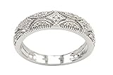 Anillo de plata de ley con diamantes para el día de la madre (1/20 quilates, color I-J, claridad I2-I3)