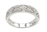 AFFY Sterling Silver Diamond Band Ring (1/20 cttw, I-J Color, I2-I3 Clarity) Christmas Gift For Her