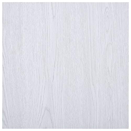 UnfadeMemory Suelo de Vinilo Autoadhesivas,Lamas Autoadhesivas para Suelo,Superficie Total 5,11m²,PVC (Blanco)