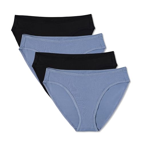 Pact Organic Cotton Womens Everyday Classic Fit Bikini Underwear 4 Pack