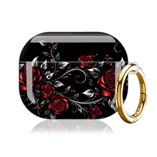 AirPod Pro 3 �P�[�X 2025 �p�P�[�X �X�����ϏՌ��ی�J�o�[ �L�[�`�F�[�������O�t�� ���C�����X�[�d�Ή� �X�^�C���b�V���ŏ�v�ȃf�U�C�� �����p (���b�h���[�Y�u���b�N)