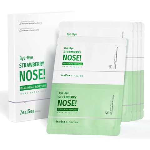 2in1 Blackhead Removing Nose Patch Kit, 5 pcs Blackhead Removal Strips + 5 pcs Mask, Deep Cleansing, No Irritation, High Efficiency, Easily Remove Blackheads and Shrink Pores Face Masks Skincare Cover
