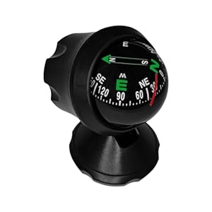 MLAHUIER Compass for Car, Mini Car Dashboard Compass with Bottom Stick, Adjustable Navigation Hiking Direction Pointing Guide Ball, Universal Dashboard Dash Stand Compass for Most Boat Car Truck