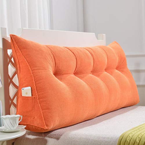 DWWSP Sofa bed Large Triangular cushion,Headboard Bedside cushion,Reading pillow Double Tatami Removable Lumbar support cushion (Color : E, Size : 120x50x20cm)