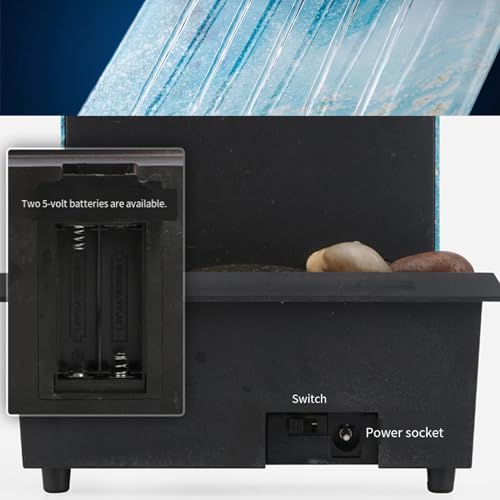 Fuente de mesa Faroby con cascada interior y luz LED para escritorio USB 8
