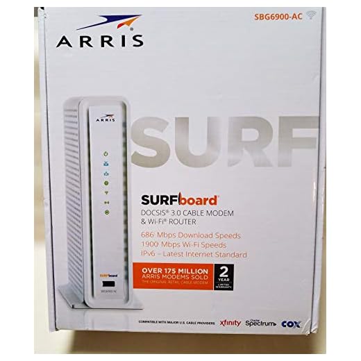 ARRIS SURFboard SBG6900AC Docsis 3.0 16x4 Cable Modem/ Wi-Fi AC1900 Router - Retail Packaging - White