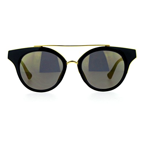 Womens Fashion Sunglasses Top Bar Round Cateye Butterfly Frame Mirror Lens