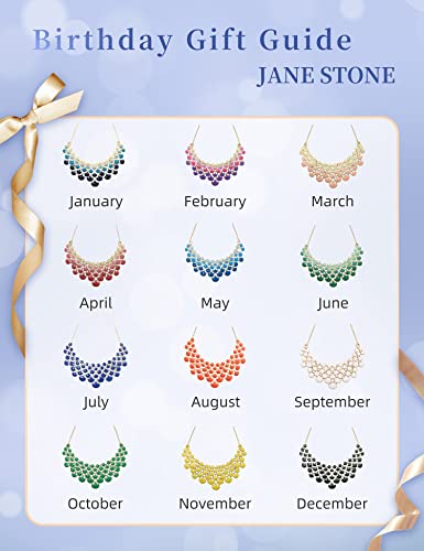 Jane Stone Fashion Statement Collar Necklace Vintage Openwork Bib Costume Jewelry (Princess Blue) #TOP5