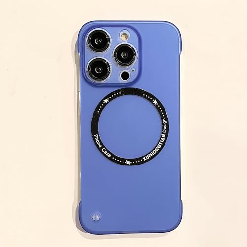Coque sans cadre iPhone 14 Pro Max anti-rayures mat bleu
