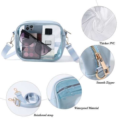 Image of TOBVZOO Clear Bag Stadium Approved, Crossbody Transparent Bag for Concerts Sports Events, Purses for Men & Women