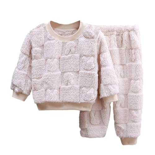Toddler Fuzzy 𝐏ajamas Sets 2pc Warm Soft Long Sleeve Pullover Tops Pants Sl𝐞epwear Outfits Boys Girls Fall 𝐏𝐉 Clothes