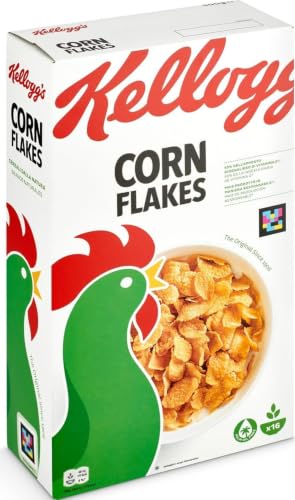 Kellogg's Corn Flakes Cereales de Desayuno 500g | Los copos de maíz tostados originales con vitaminas y hierro, un desayuno clásico y sencillo para tomar con leche