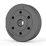  Discos de Pesas Se Venden en Pares,Disco de Entrenamiento de Levantamiento de Peso Unisex de Polietileno,para Pesas Y Mancuernas Equipo de Gimnasio en Casa/Negro / 2x1kg