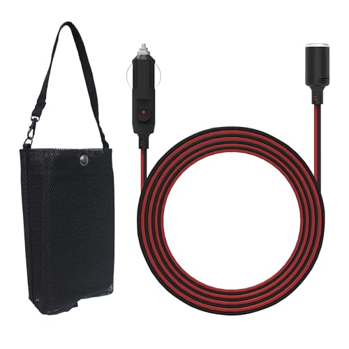 Image of Pro Chaser 3FT 16AWG Cigarette Lighter Extension Cable with 15A Fuse & Custom Storage Bag, Inverter Accessory with Cable Outlet and Hanging Hook for Car Back Seat Use