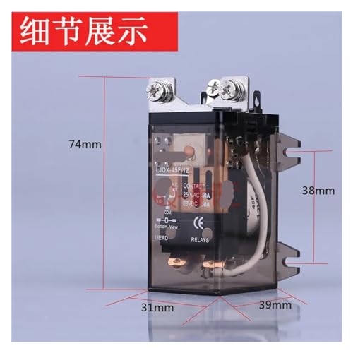 Relé JQX-45F/1Z 50A DC24V interruptor electromecánico alta corriente 2