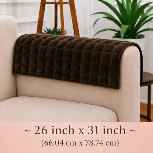 Image of STITCHNEST 'Haven Soft Series' Sofa Armrest Cover | Ultra Soft Plush Hand Rest Protector for Sofa & Couch Furniture, Washable Textured Arm Cover