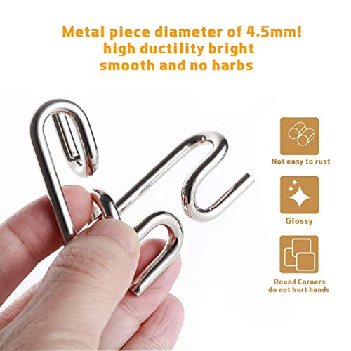 Buootooy Bamboo 3D Puzzle Metal Brain Teasers Puzzles Mind Game Toys Set For Teens And Adults Pack Of 12Pcs thumb #4