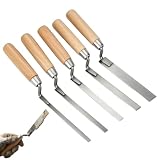 5-teiliges Fugenkellen Set (6/8/10/12/15 Mm) – Kohlenstoffstahl Mit Holzgriff – Maurerwerkzeug Zum Verfugen Von Ziegeln, Klinkern, Mörtel, Fliesen & Putzarbeiten
