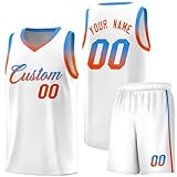 Personalisierte Basketball Trikot 2 Teiliges Set mit Jersey Shirt und Shorts für Herren/Damen/Jungen/Kinder Mülleimer Kinder Hose Leibchen Trikots & Shirts